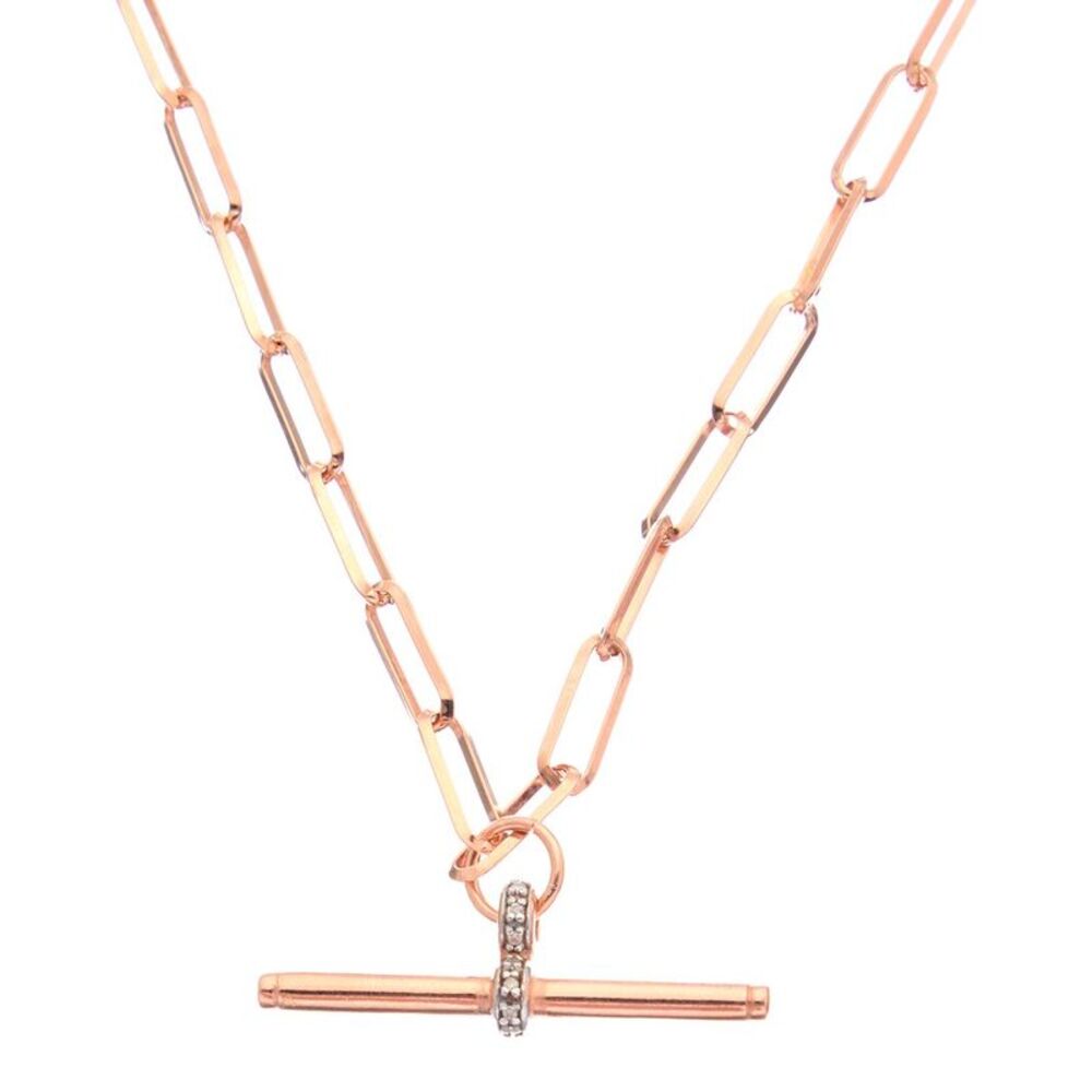 Meshmerise 18K Over Silver 0.06 Ct. Tw. Diamond Necklace, Pink